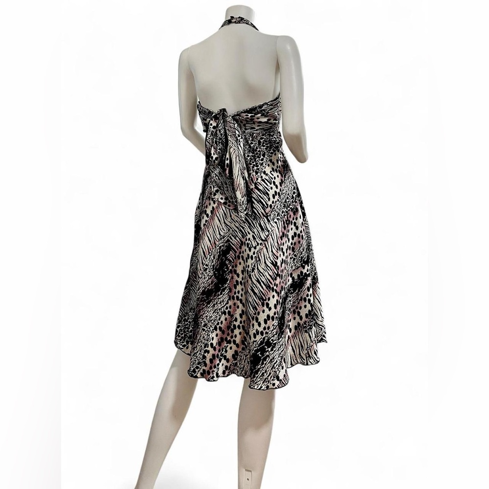 Betsey Johnson Black and Pink One-Shoulder Animal Print Dress - Picture 3 of 8